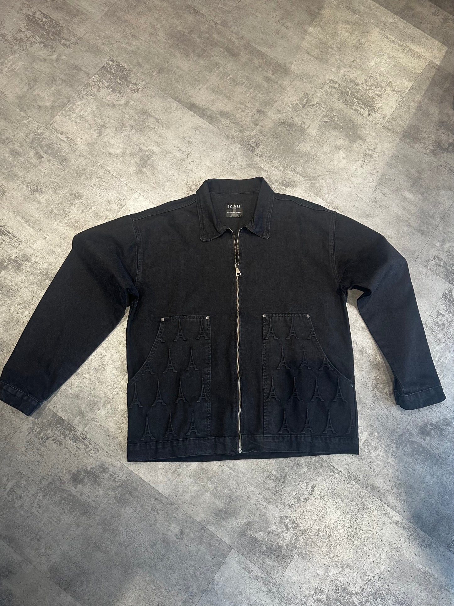 Veste en jean noire "Eiffel"