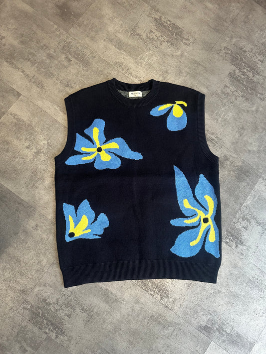 Pull sans manches fleurale