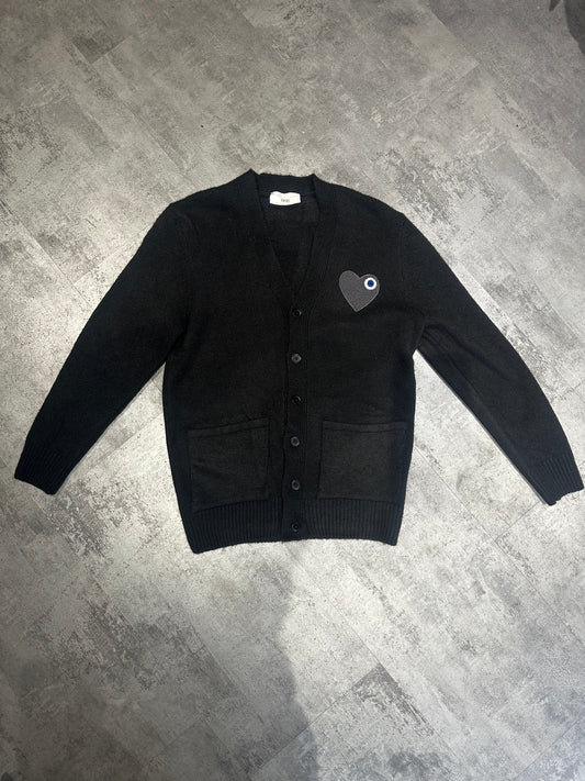 Cardigan noir logo coeur