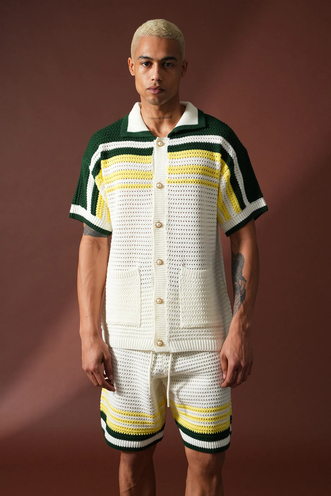Ensemble Crochet Riviera – Vert & Jaune Vintage
