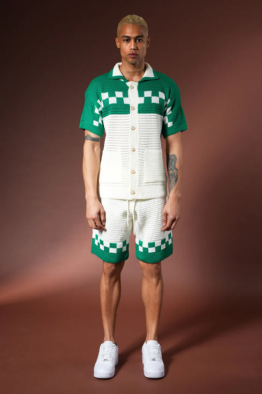 Ensemble Crochet Riviera – Vert & Blanc