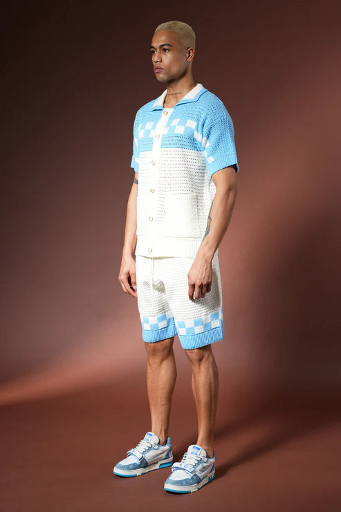 Ensemble crochet Riviera- Blanc & Bleu