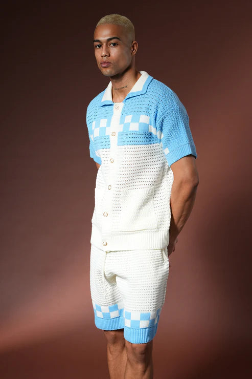 Ensemble crochet Riviera- Blanc & Bleu