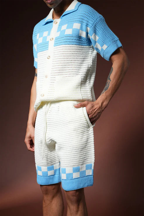 Ensemble crochet Riviera- Blanc & Bleu