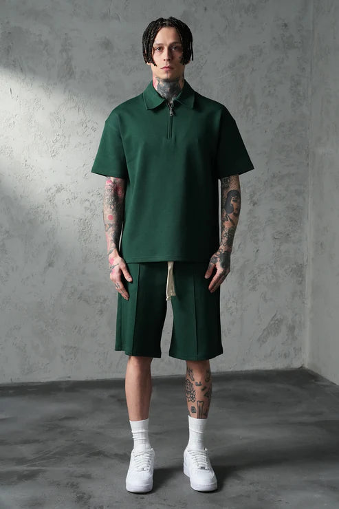 Ensemble Polo Zip Premium – Vert