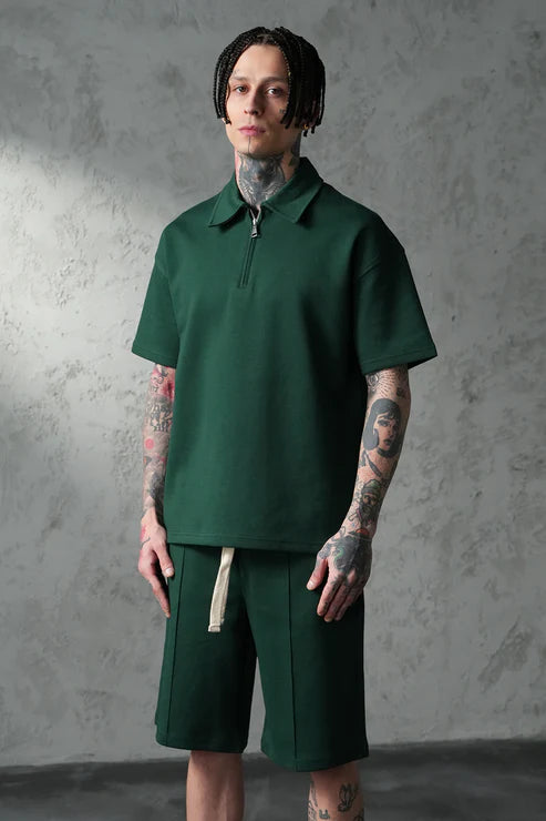 Ensemble Polo Zip Premium – Vert