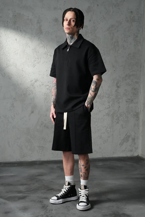 Ensemble Polo Zip Premium – Noir