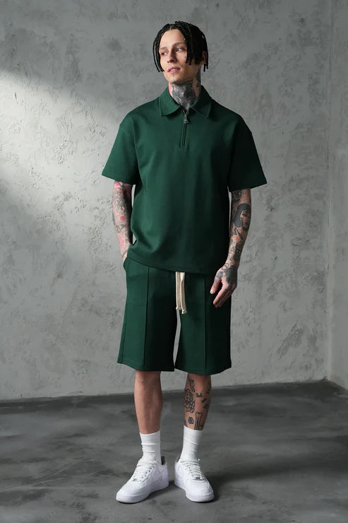 Ensemble Polo Zip Premium – Vert