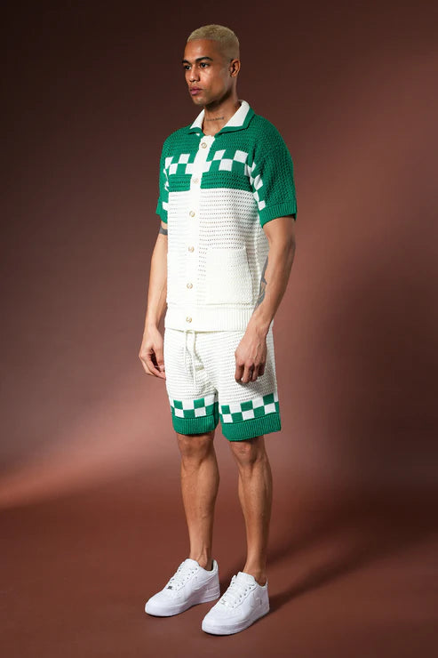 Ensemble Crochet Riviera – Vert & Blanc