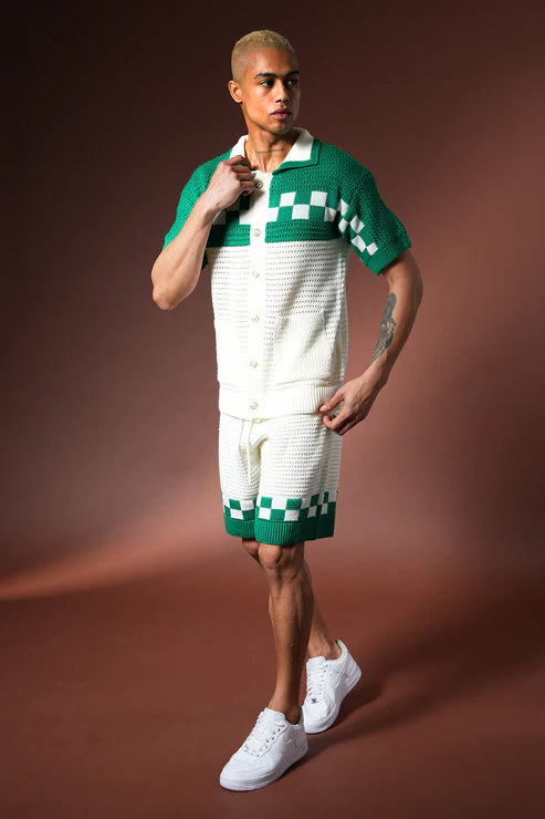 Ensemble Crochet Riviera – Vert & Blanc