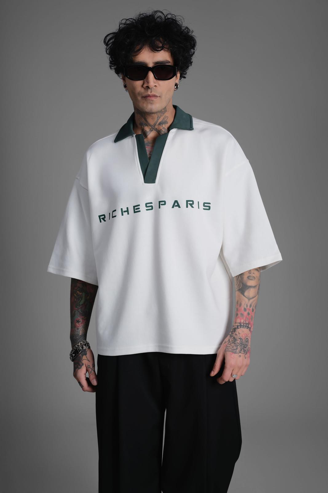 Polo Oversize Riches Paris – Blanc / Vert