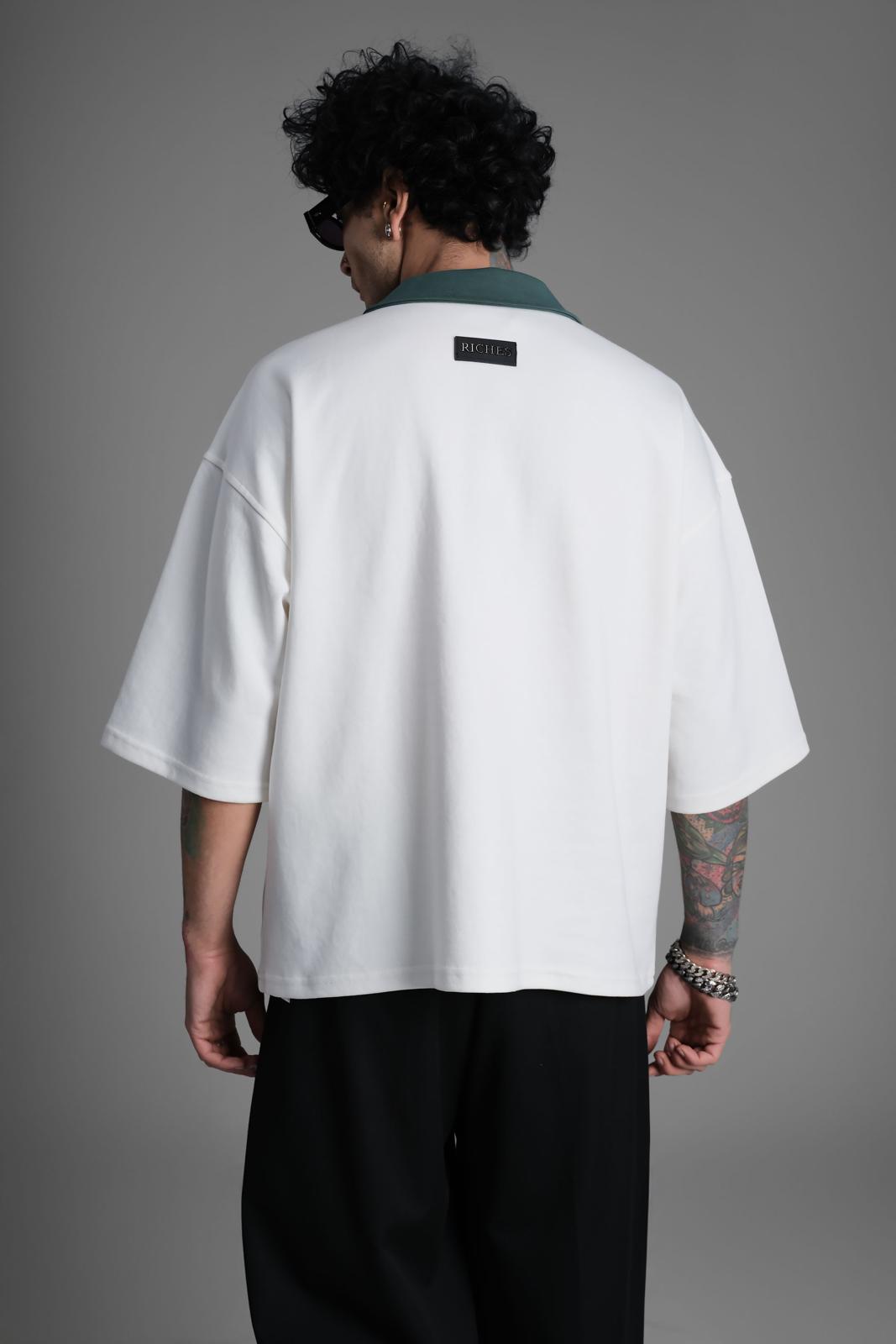 Polo Oversize Riches Paris – Blanc / Vert