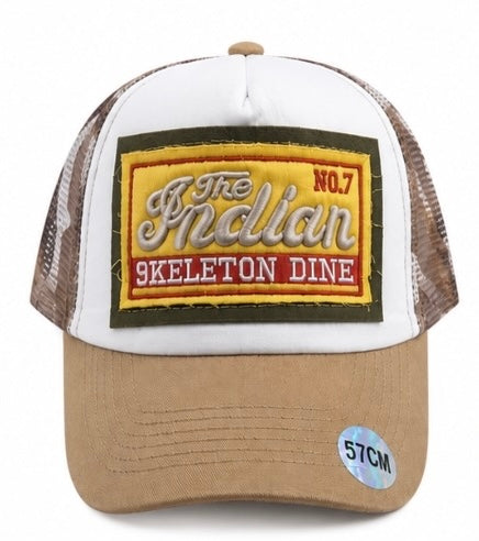Casquette Trucker Vintage – Beige & Camouflage