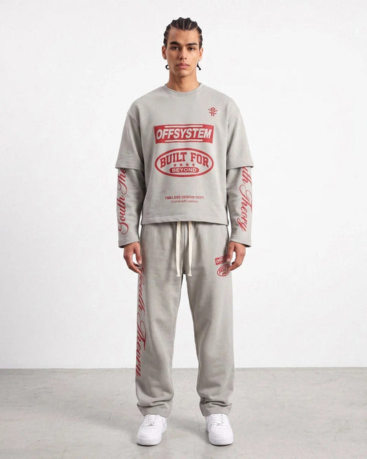 Ensemble Oversize “Built For Beyond” – Gris / Rouge