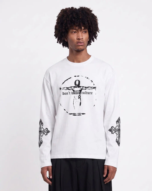 T-shirt Manches Longues “Don’t Waste Culture” – Blanc