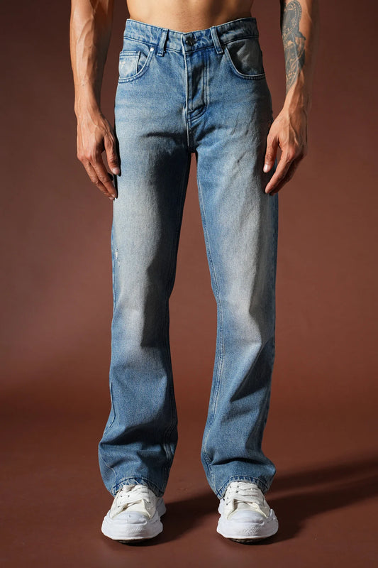 Jean Straight Vintage – Bleu Délavé