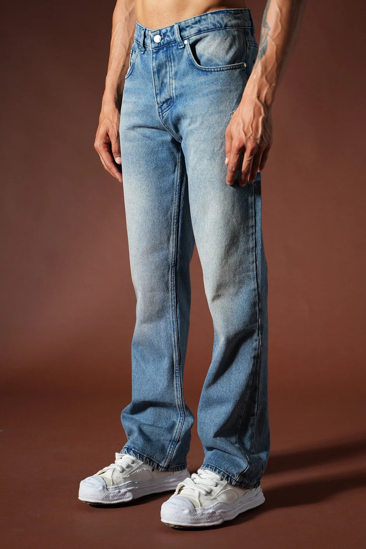 Jean Straight Vintage – Bleu Délavé