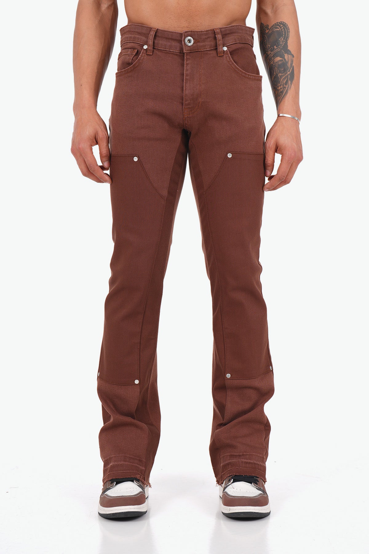 Jean Flare Marron Délavé