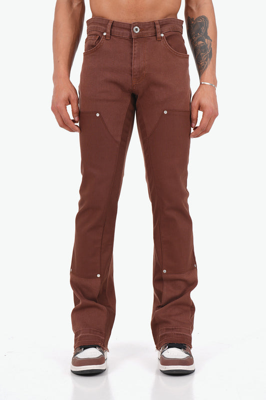 Jean Flare Marron Délavé