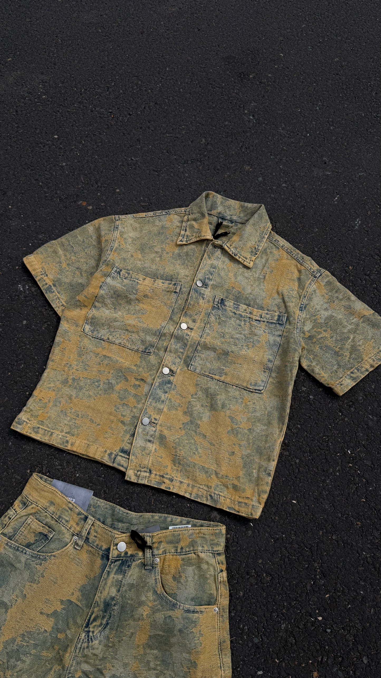Ensemble Denim Délavé — Chemise & Short