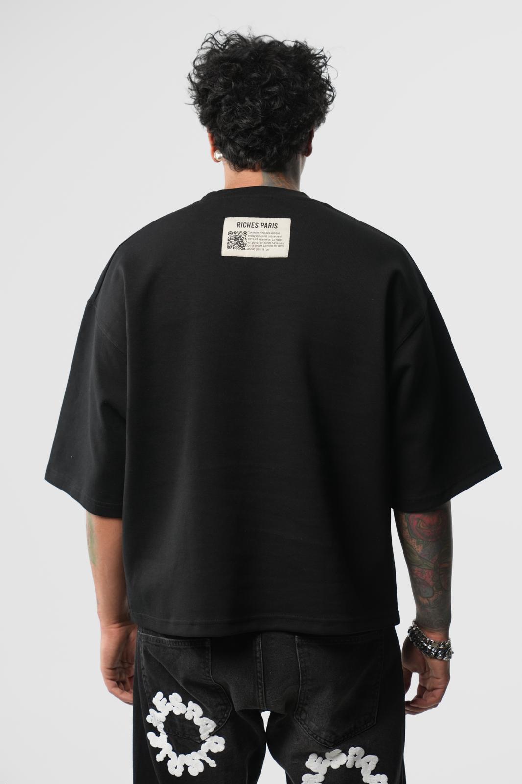 T-shirt oversize noir – Riches Paris QR Edition