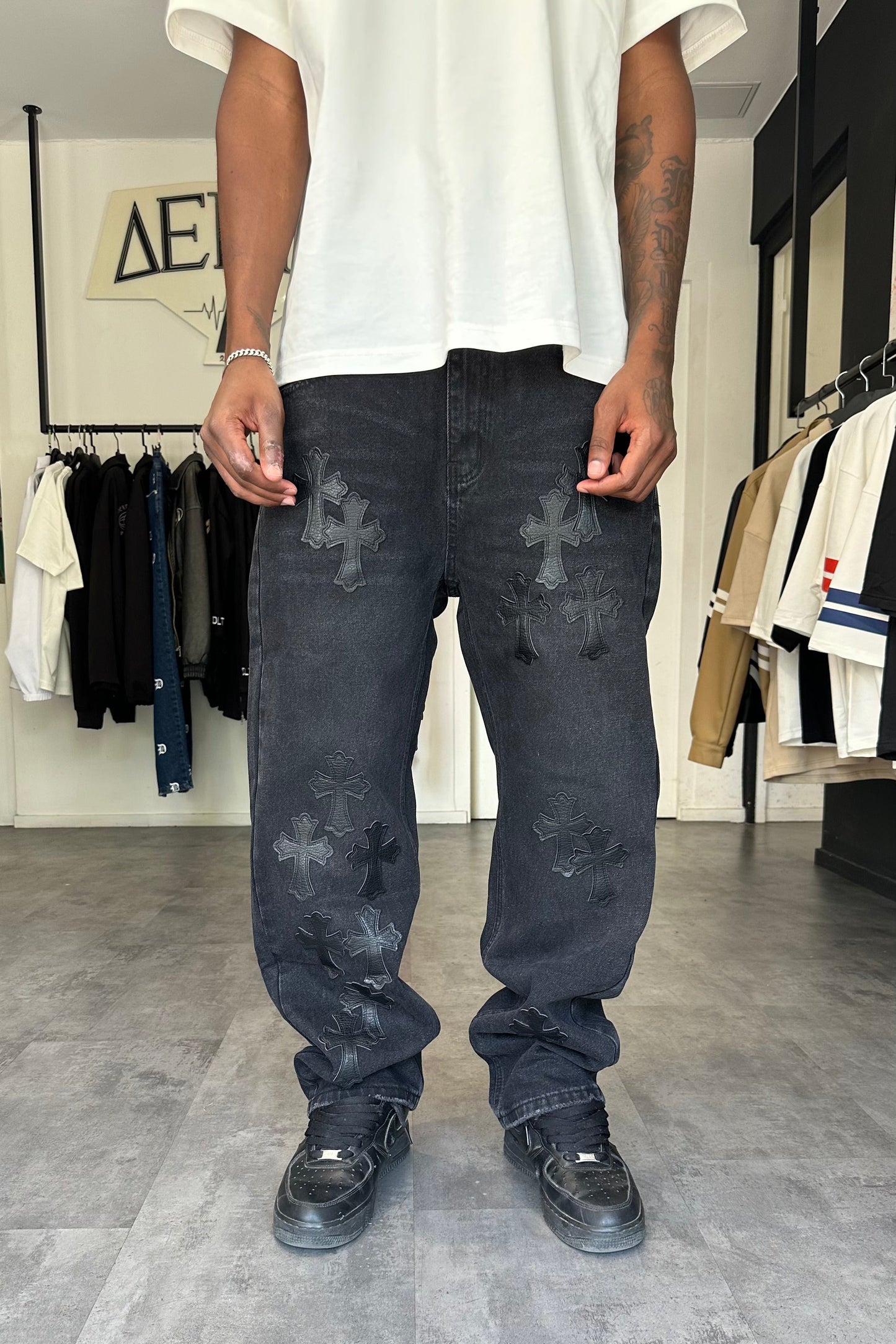 Pantalon en jean noir – Cross Patch Edition