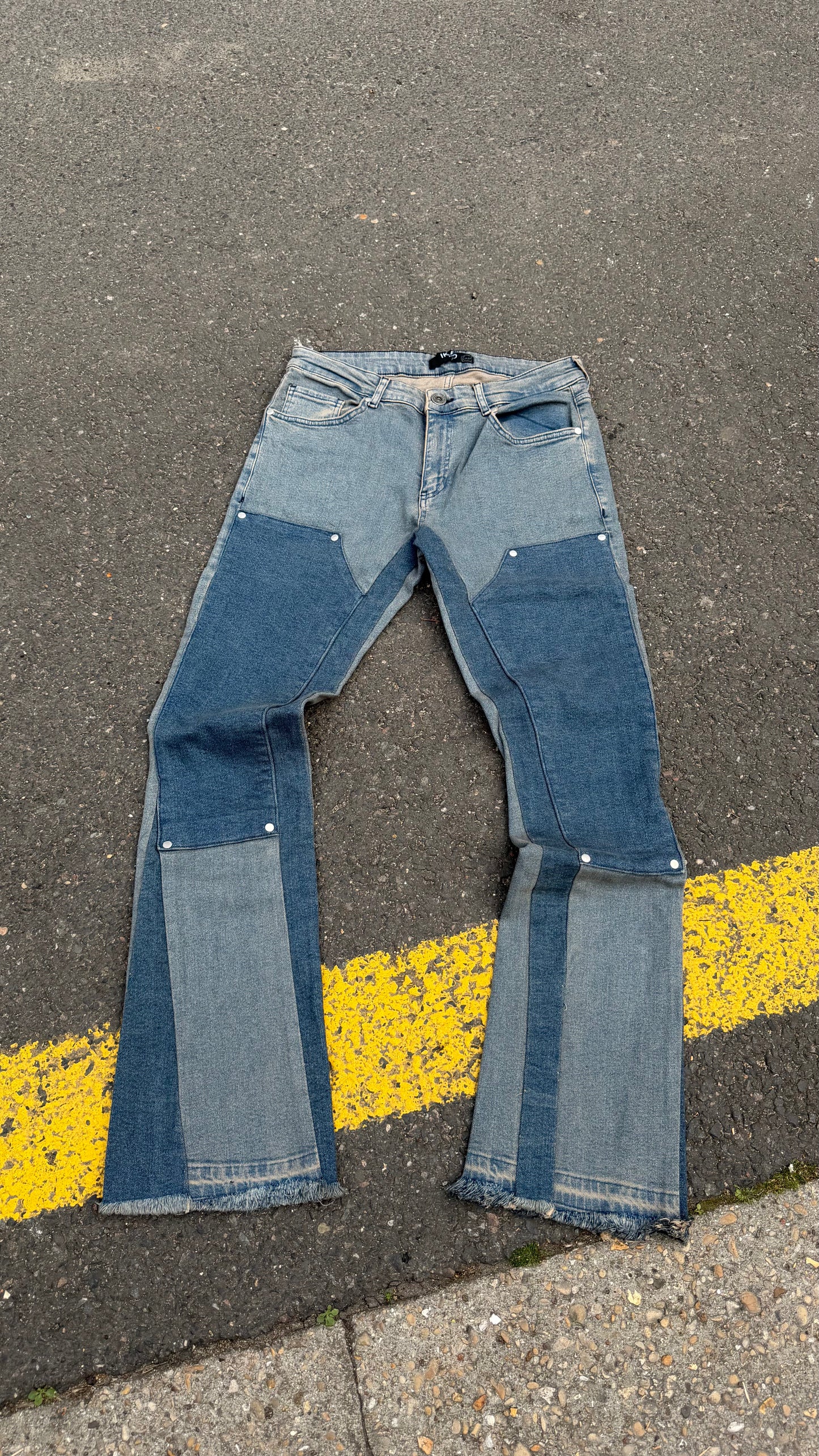 Jean Flare western bleu