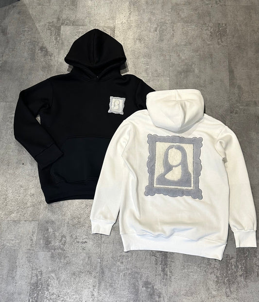 Hoodie "Frame Art" – Noir / Blanc