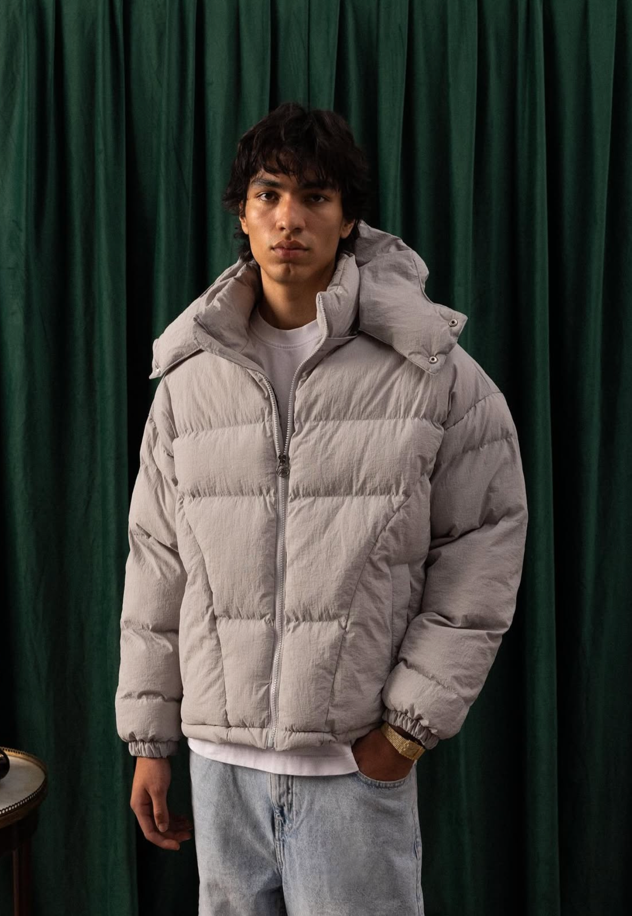 Doudoune Matelassée Oversize – Noir & Gris