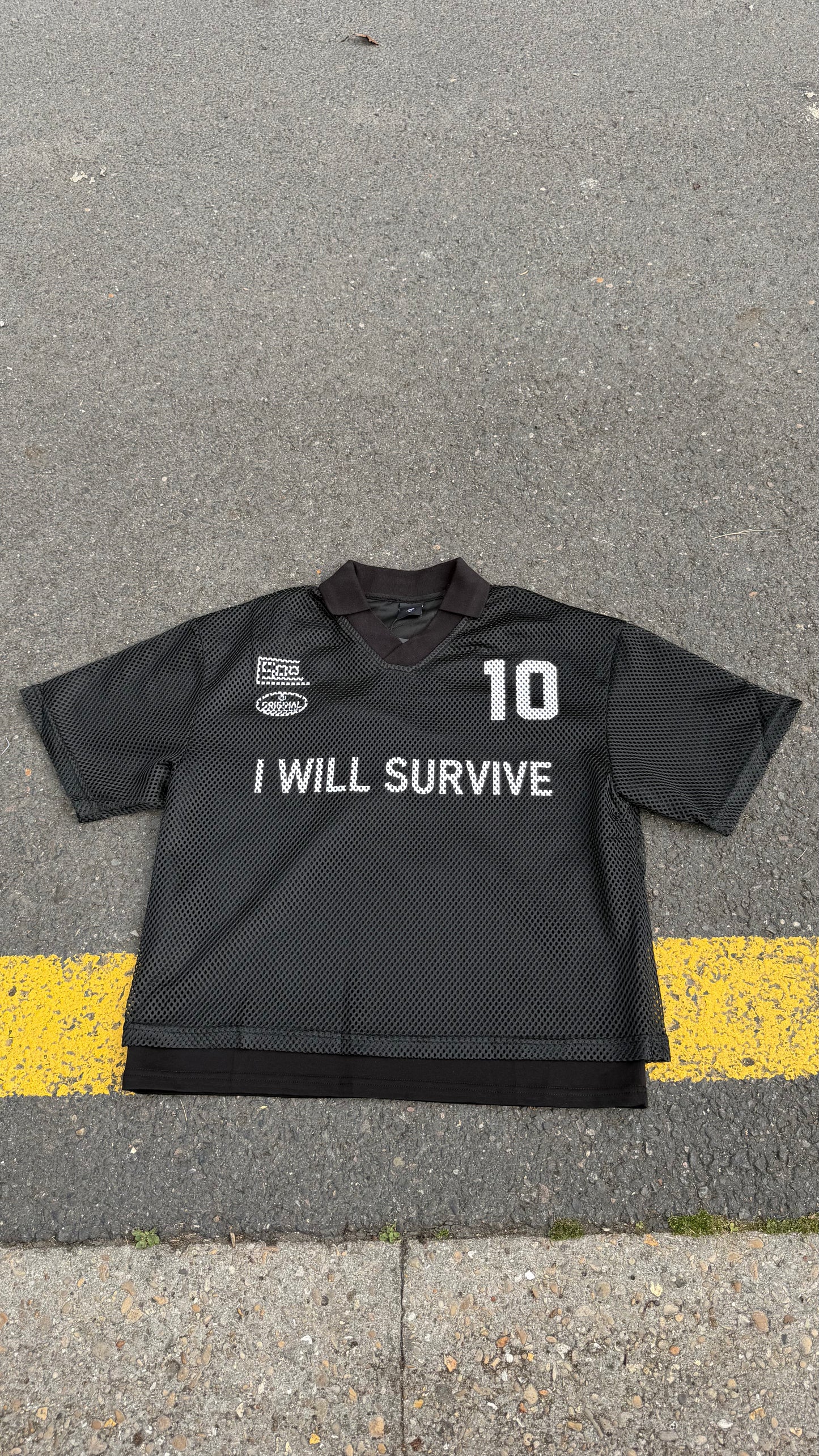 Maillot Mesh Oversize "I WILL SURVIVE" — Black Edition