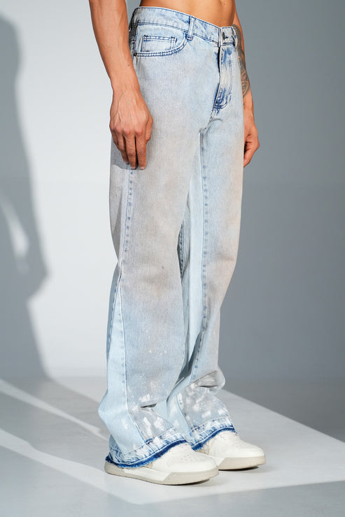 Jean Flare Délavé IKAO Bleu Clair