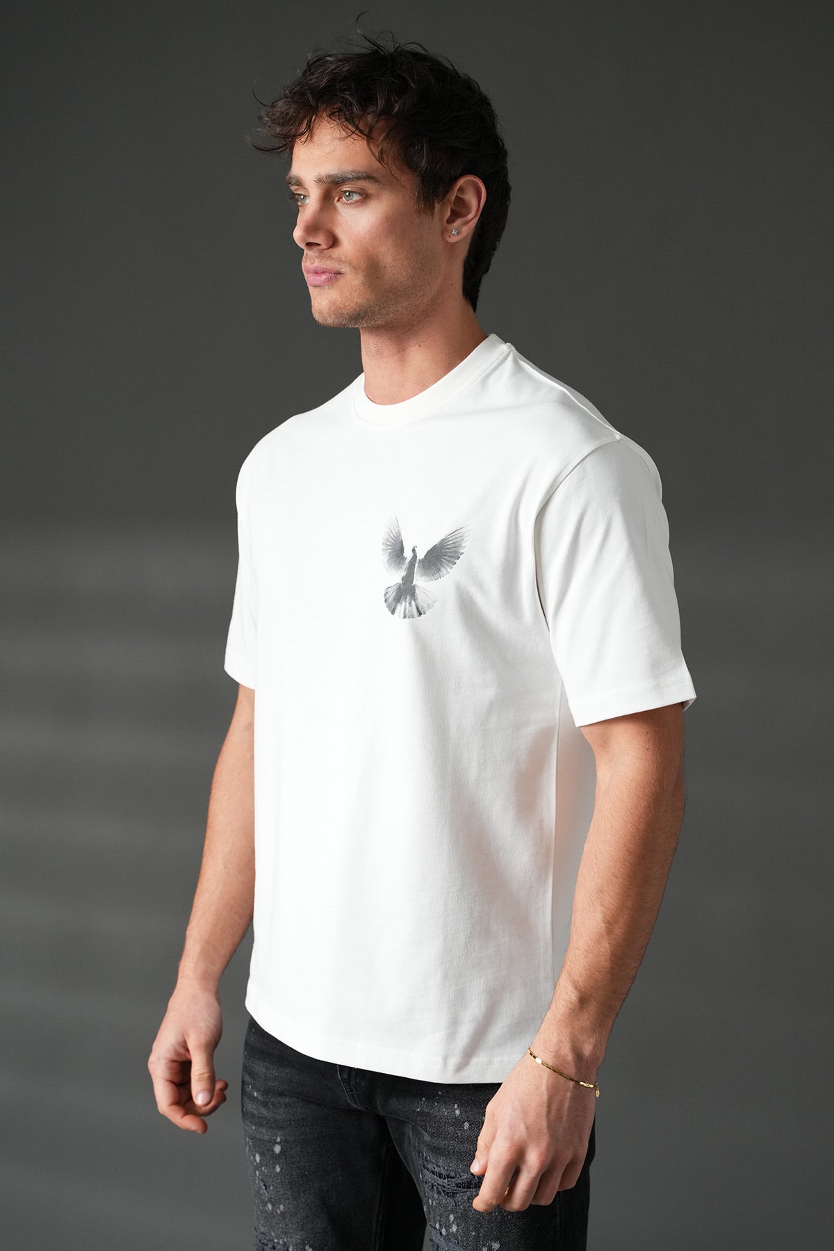 T-shirt avec imprimé colombe