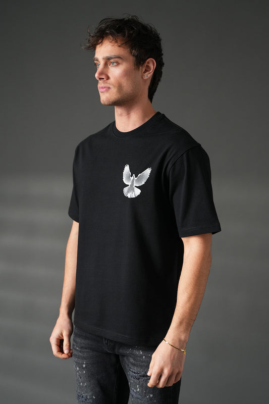 T-shirt avec imprimé colombe