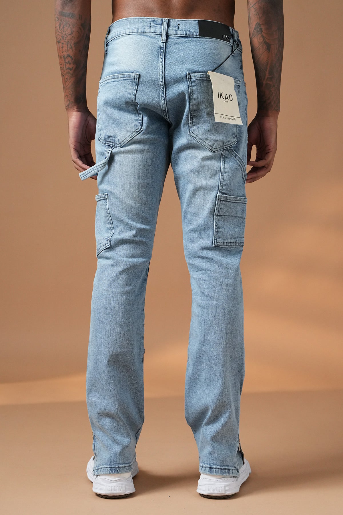 Jean Flare Délavé Clair — Coupe Cargo Utility