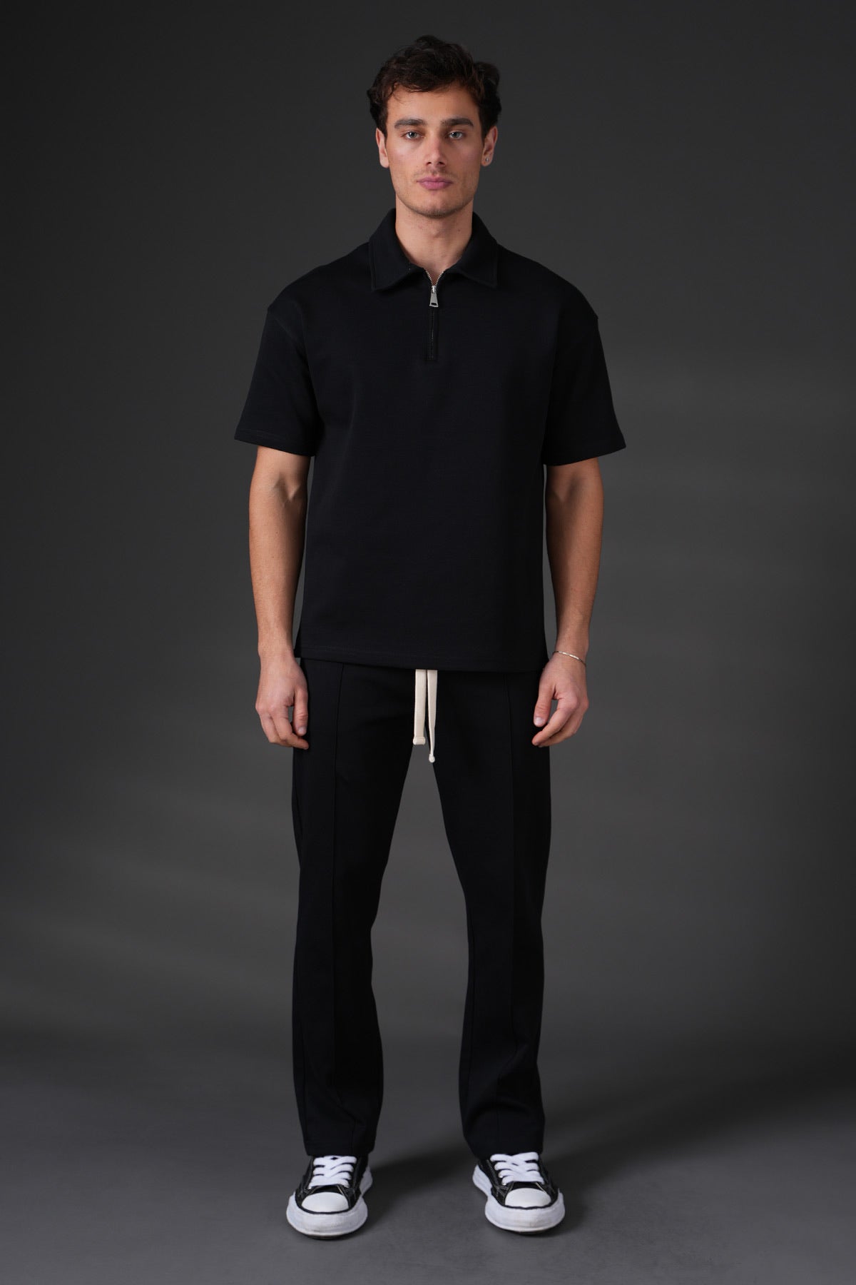 Ensemble Polo Zippé & Pantalon noir