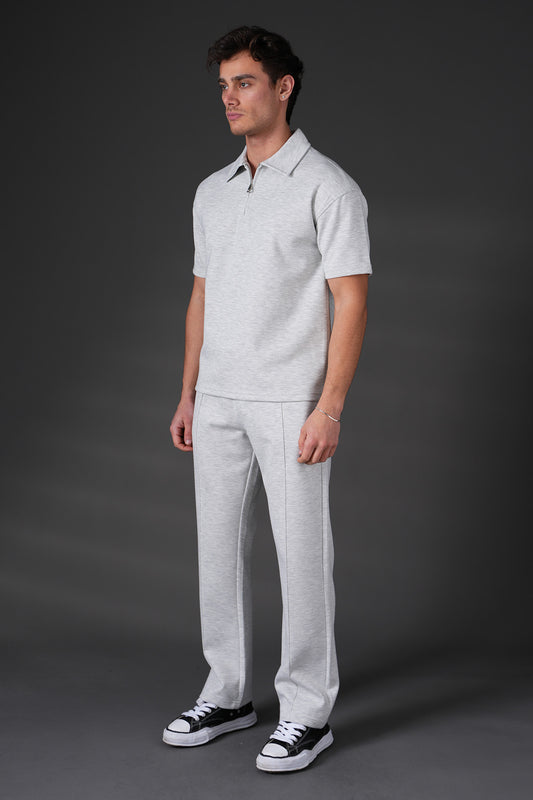 Ensemble Polo Zippé & Pantalon gris