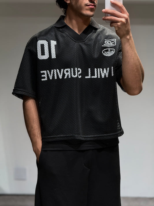 Maillot Mesh Oversize "I WILL SURVIVE" — Black Edition