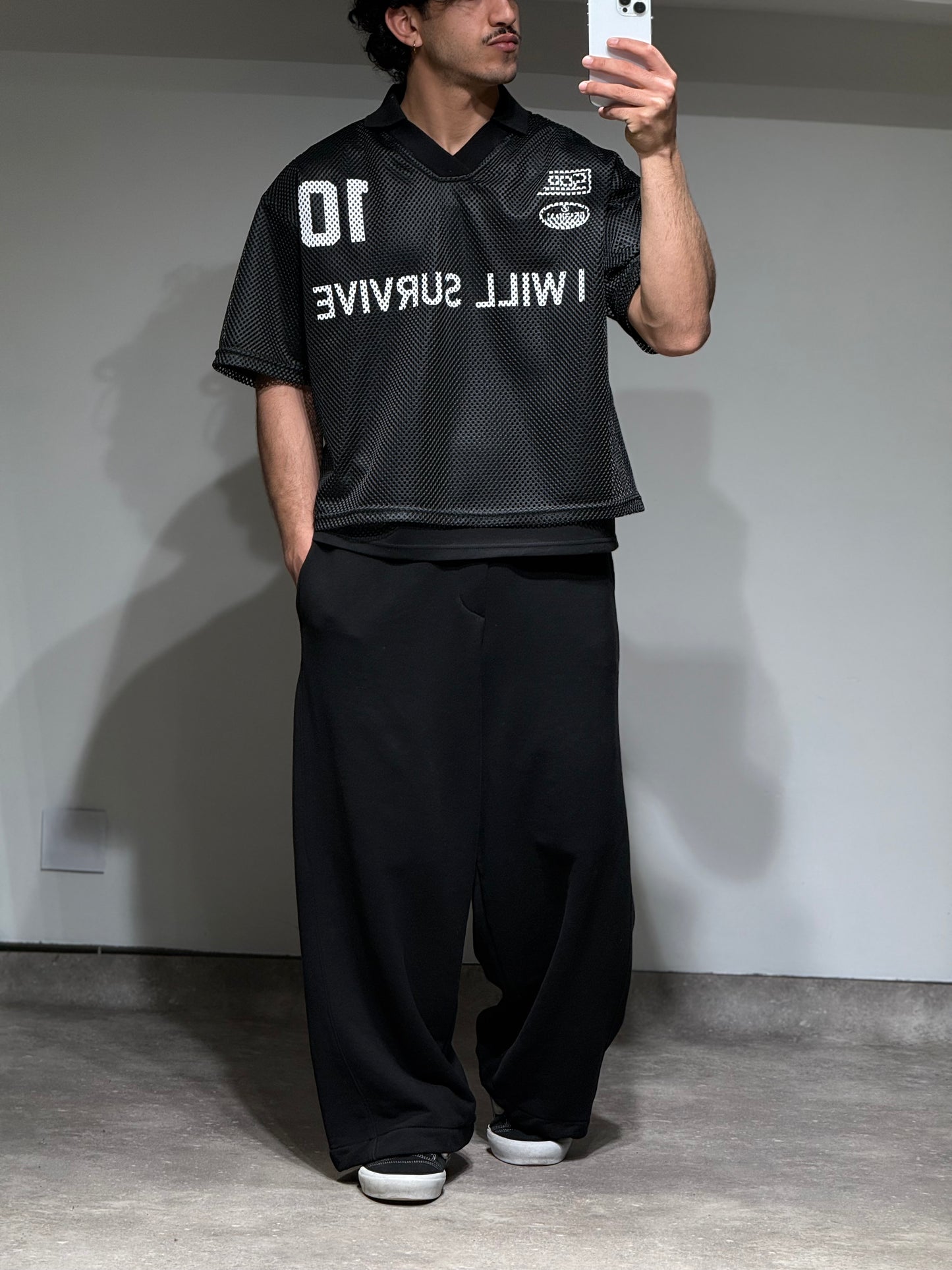 Maillot Mesh Oversize "I WILL SURVIVE" — Black Edition