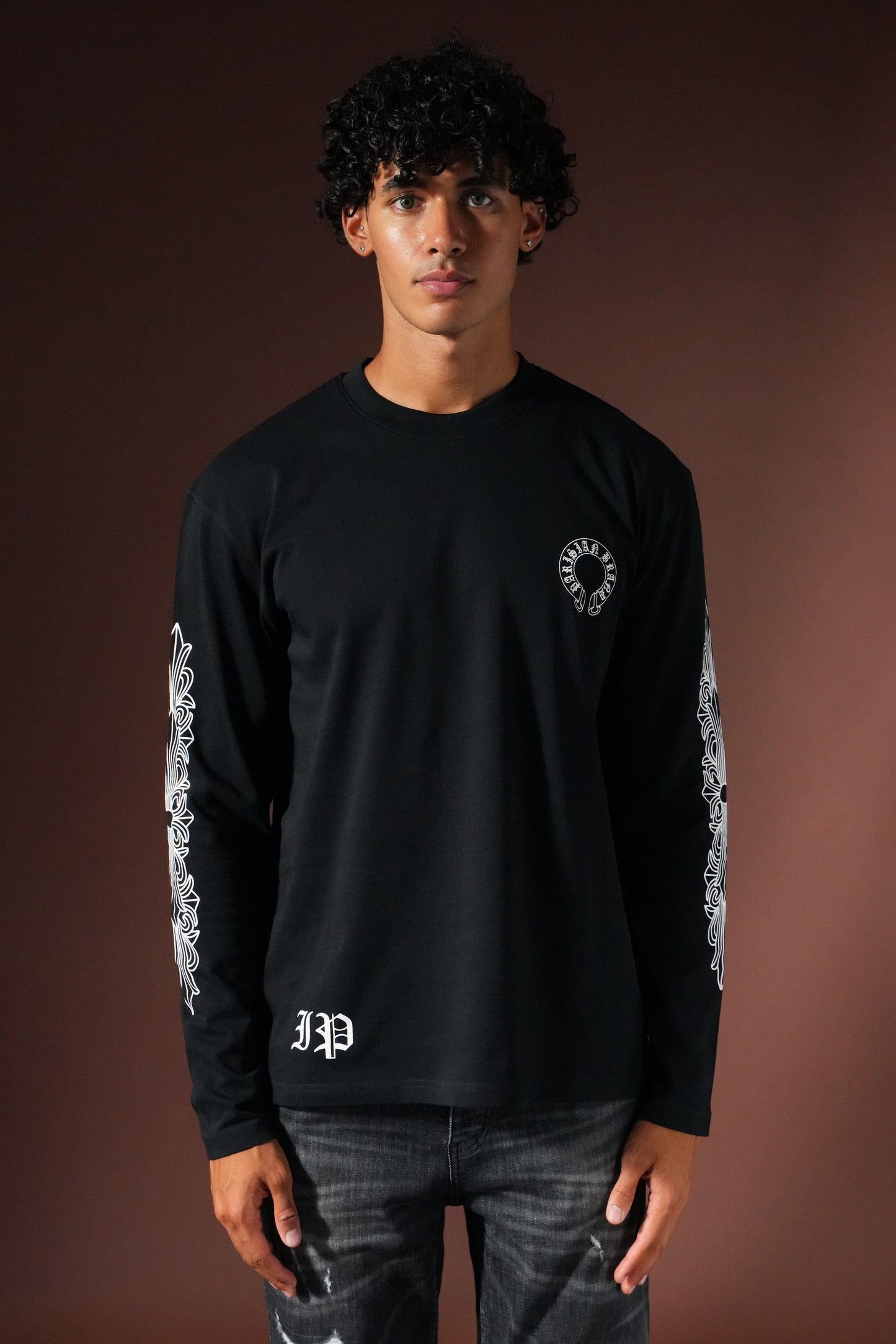 T-shirt Manches Longues Imprimé – Noir