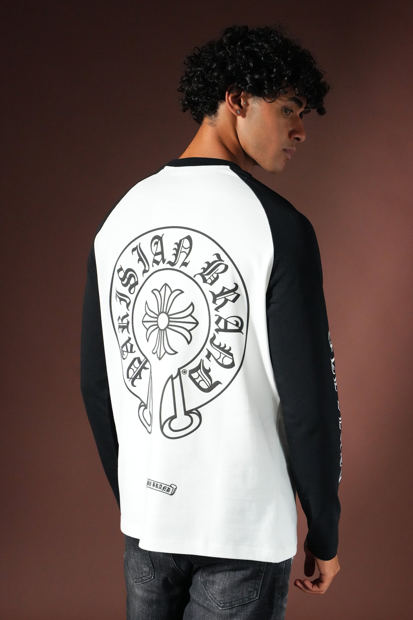 T-shirt Manches Longues Bicolore – Blanc & Noir