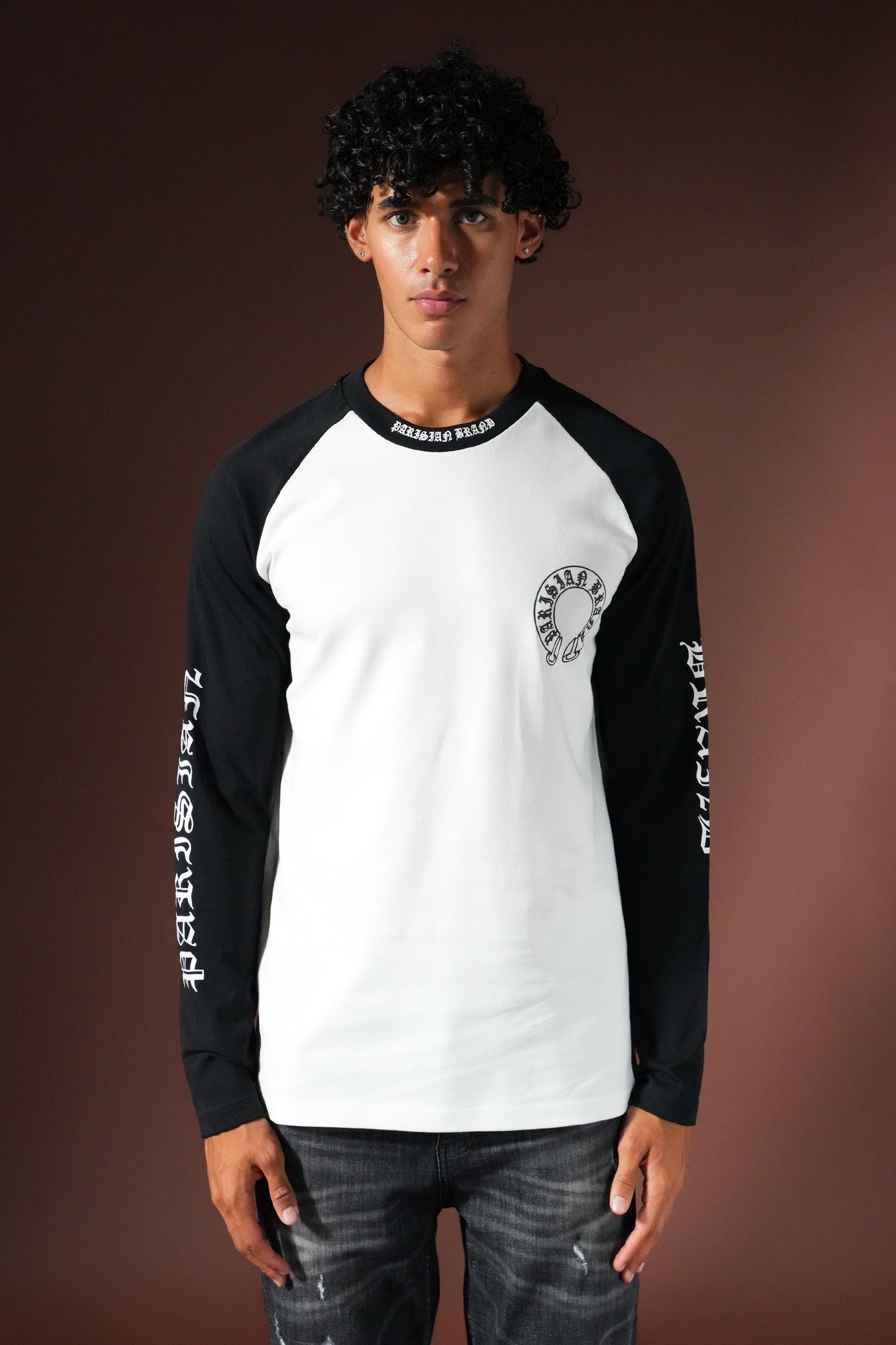 T-shirt Manches Longues Bicolore – Blanc & Noir