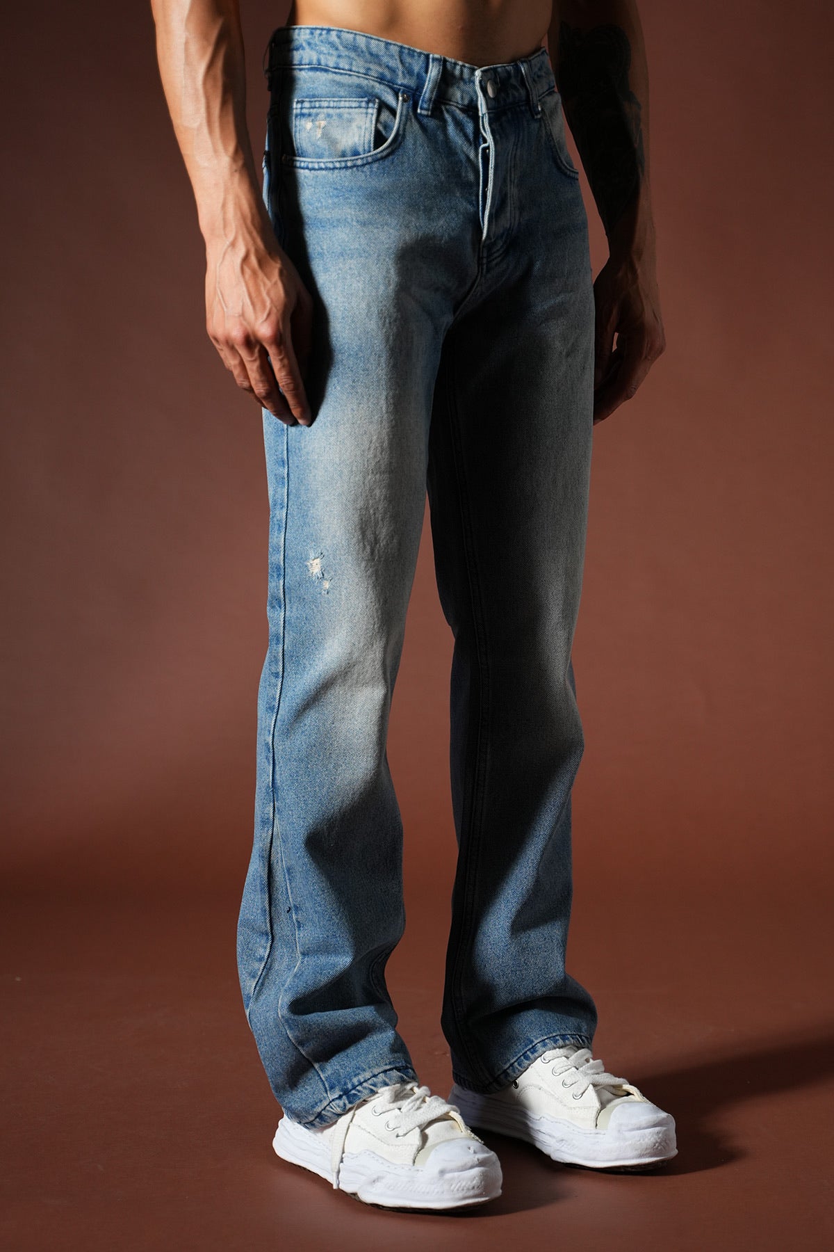 Jean Denim Straight Fit – Bleu Délavé