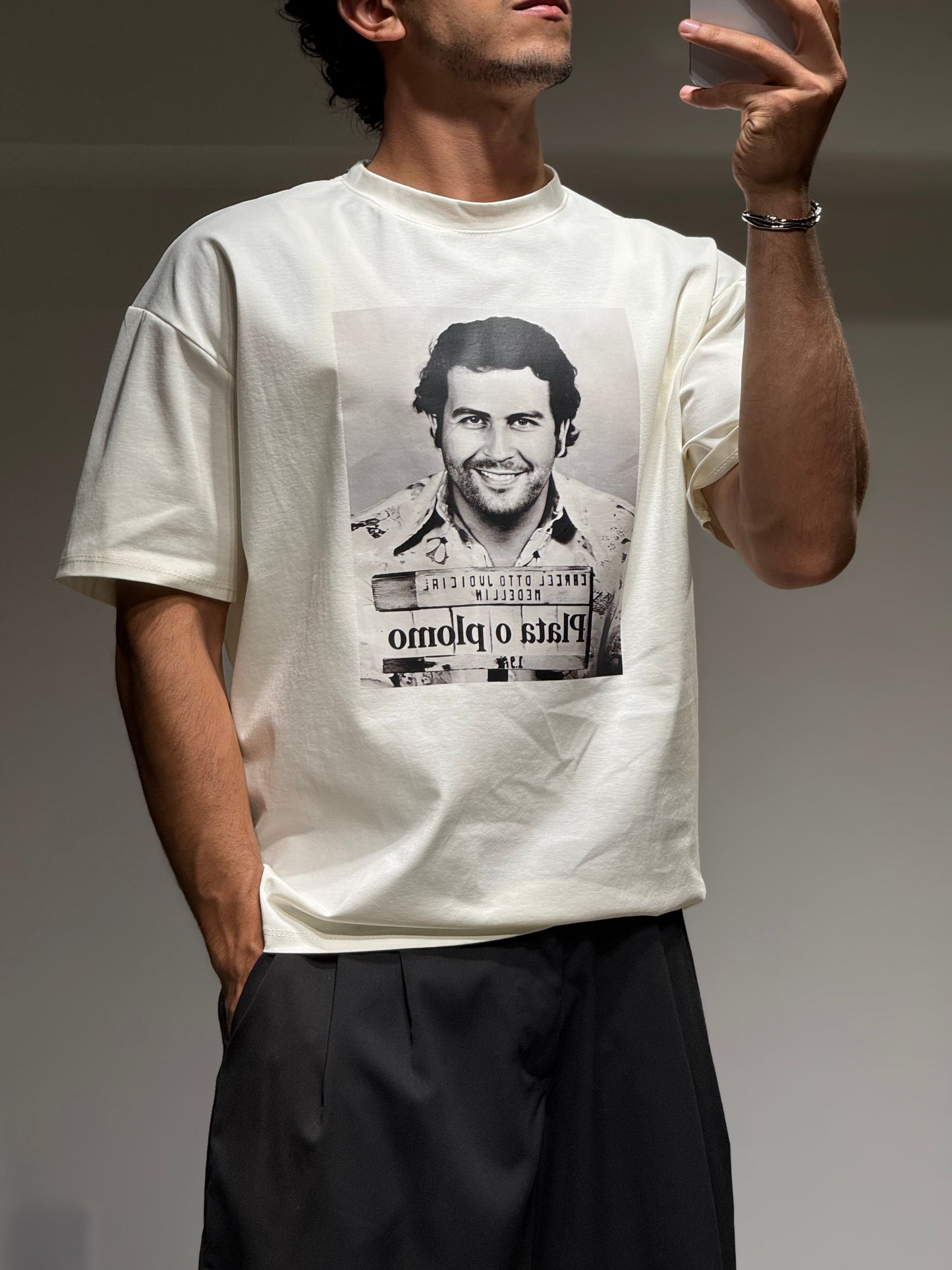 T-shirt Oversize – Pablo Escobar Vintage Écru