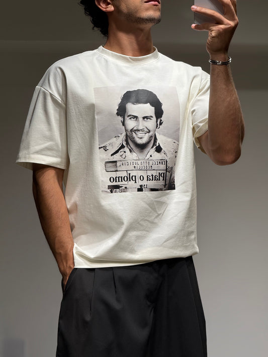 T-shirt Oversize – Pablo Escobar Vintage Écru