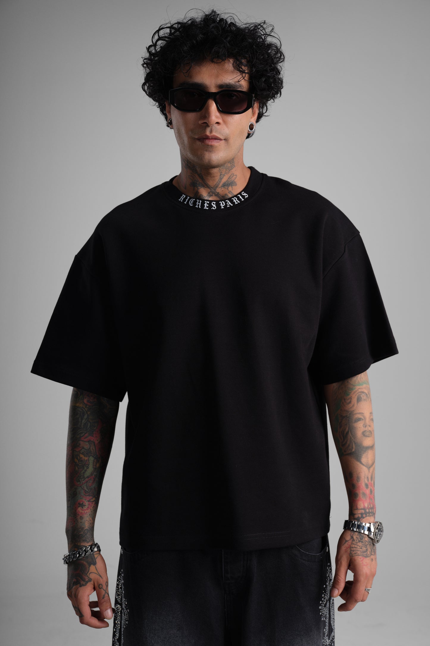 T-shirt oversize imprimé "Leonardo Richessimo" ange - noir
