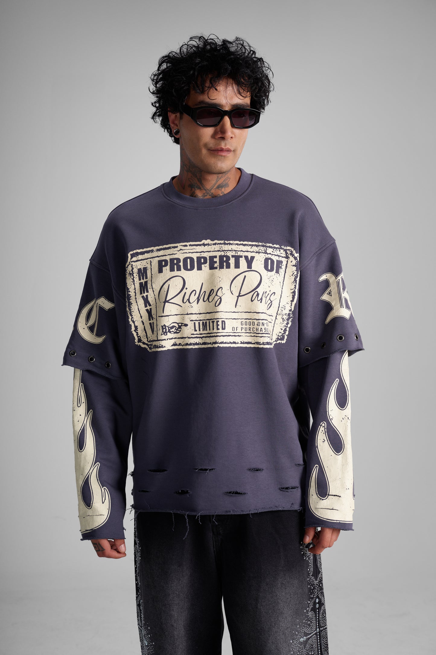 Sweat oversized "Property of Riches Paris"