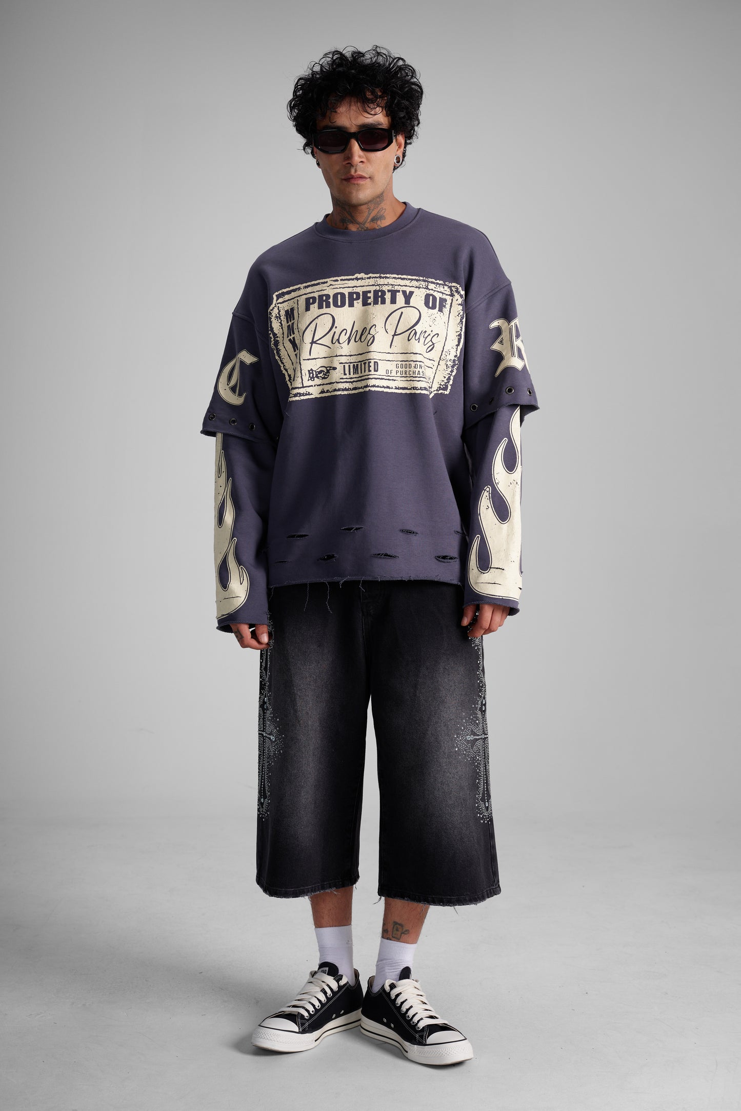 Sweat oversized "Property of Riches Paris"