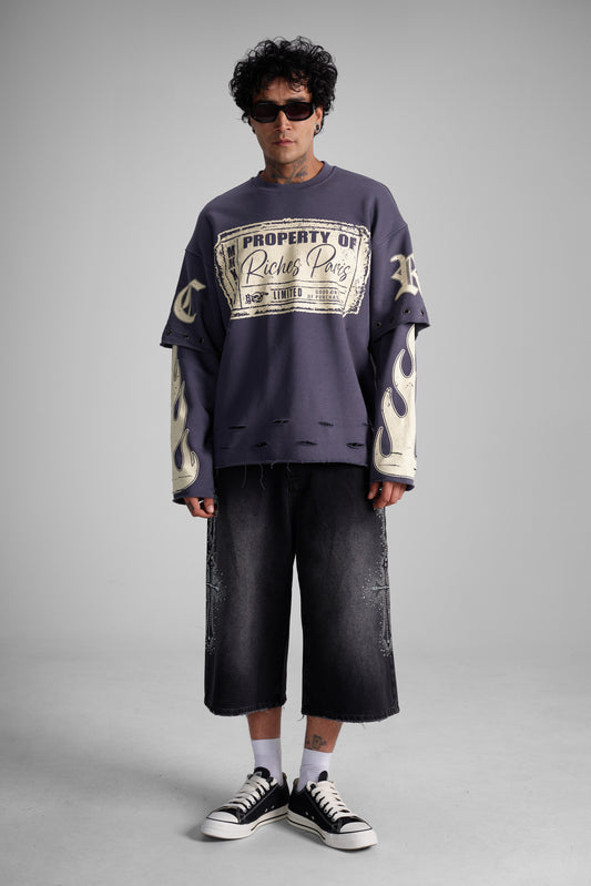 Sweat oversized "Property of Riches Paris"