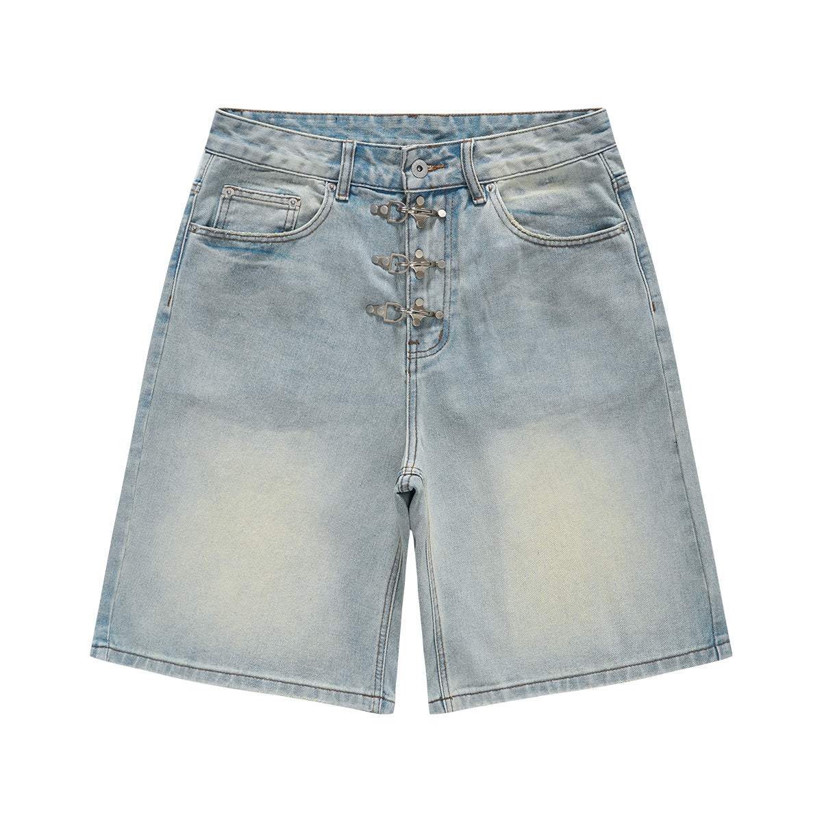 Short en jean délavé