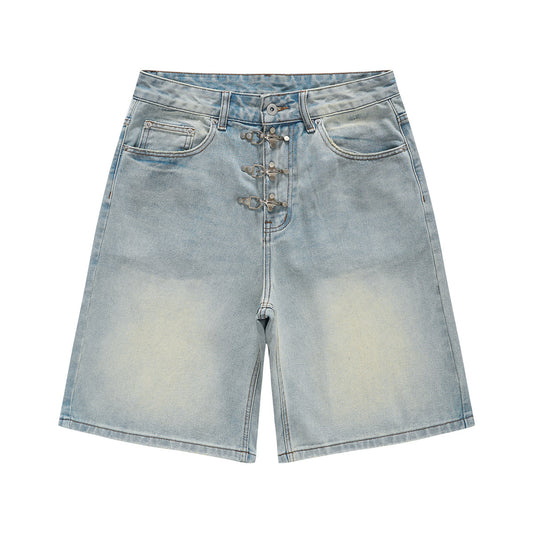 Short en jean délavé